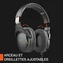 Nova Gaming Casque Gamer Filaire Borealis - Micro Amovible, Rétroéclairage LED RGB - Noir