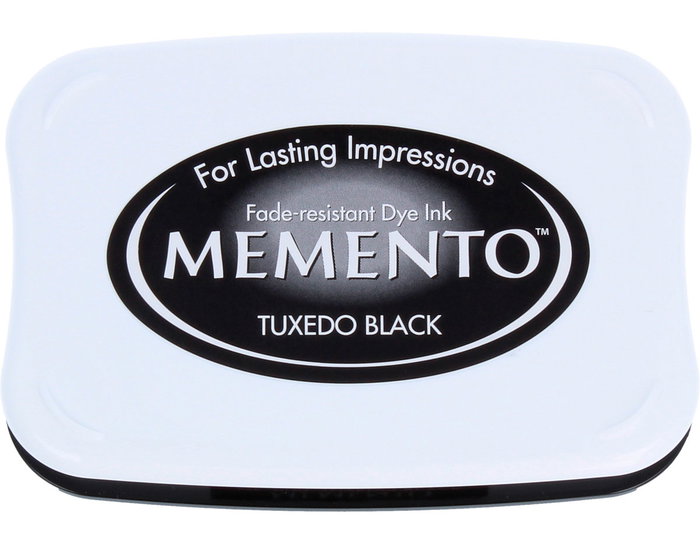 Tsukineko MEMENTO Tampon encreur noir smoking translucide 95x65mm Tsukineko MEMENTO Tampon encreur noir smoking translucide 95x65mm