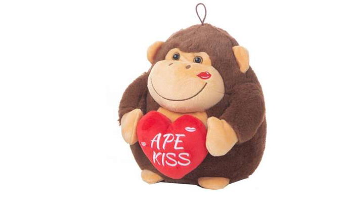 Creaciones Llopis - Gorilla avec cœur en peluche de 22 cm - Peluche pour enfants dès 36 mois