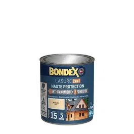 Bondex Lasure 2 en 1 Incolore Satin Haute Protection 5 ans - Anti-UV, Anti-Goutte et Fongicide pour Bois Neufs et Anciens