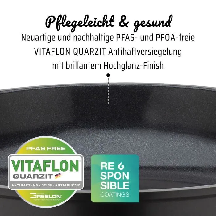 GSW Poêle NATURAL FIT 28 cm Fonte d'aluminium 100% Recyclée Sans PFAS Induction Compatible Tous Feux Manche SoftTouch Revêtement GREBLON CK2 GSW Poêle NATURAL FIT 28 cm Fonte d'aluminium 100% Recyclée Sans PFAS Induction Compatible Tous Feux Manche SoftTouch Revêtement GREBLON CK2