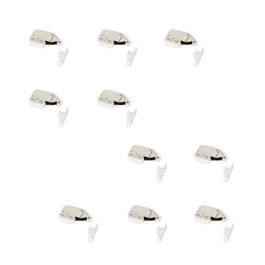 Emuca Lot de 10 serrures à bascule pour meubles Fast Latch, acier et plastique, blanc