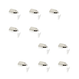 Emuca Lot de 10 fermetures à pression Fast Latch pour meubles, blanc