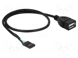DELOCK Câble USB 2.0 avec connecteur à broches 4pin et socle USB A, 0,4m