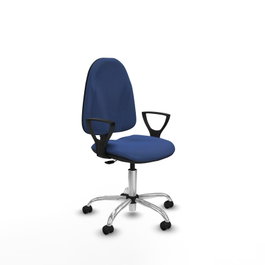 PIQUERAS Y CRESPO Chaise de bureau Algarra, Bleu marine, Base chromée