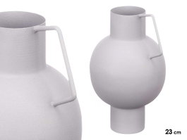 GIFTDECOR JARRON ACERO ABOMBADO GRIS PASTEL