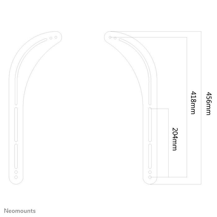 Neomounts Support de Barre de Son NS-SB100 - Noir, Compatible VESA 100x200 à 600x400 mm, Capacité 15 kg