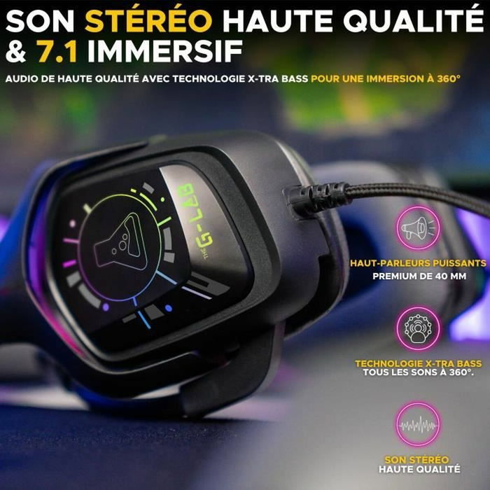 The G-Lab KORP COBALT 7.1 EX Casque Gamer Filaire Surround 7.1 RGB