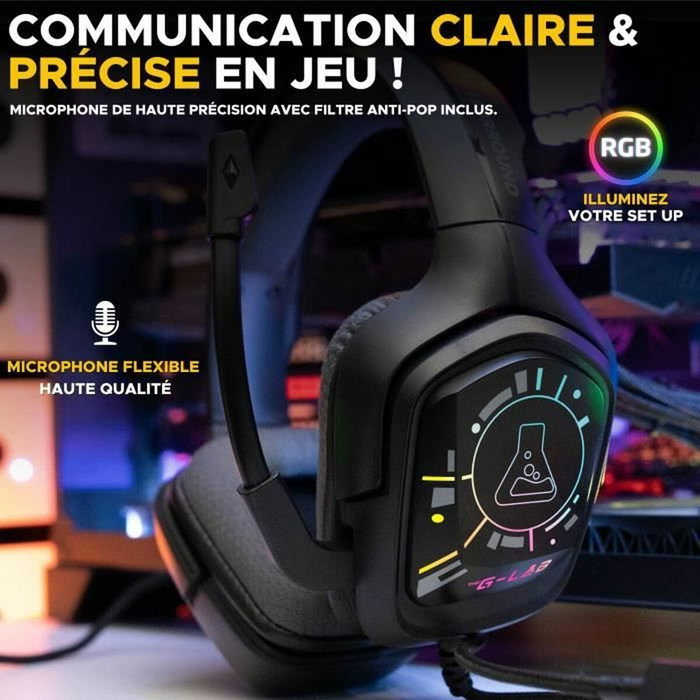 The G-Lab KORP COBALT 7.1 EX Casque Gamer Filaire Surround 7.1 RGB
