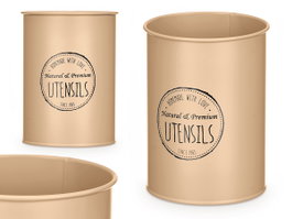 KINVARA Porte-ustensiles en acier Beige + Plata