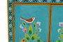 GINER Y COLOMER - Buffet en bois de manguier turquoise 2 portes avec détails peints à main - 77 x 65 x 33 cm - Meuble artisanal
