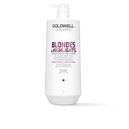 Goldwell BLONDES & HIGHLIGHTS Après-shampooing Anti-Jaunissement pour Cheveux Blonds et Mèches, 1000 ml