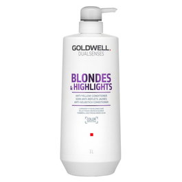 Goldwell BLONDES & HIGHLIGHTS Après-shampooing Anti-Jaunissement pour Cheveux Blonds et Mèches, 1000 ml