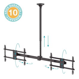 Holmios Support de plafond rotatif avec double bras pour TV 34-60 pouces