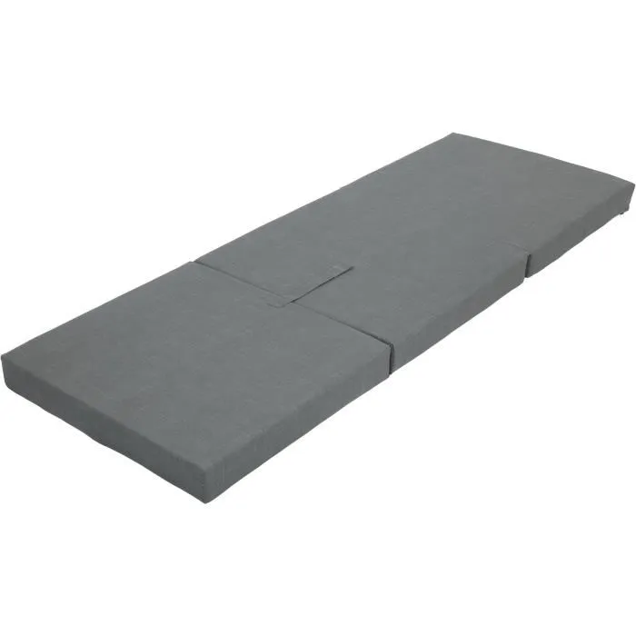 Chauffeuse pliante multi-positions SAMBA - Grise foncé - Mousse polyuréthane - Tissu polycoton - 190 x 70 x 9 cm Chauffeuse pliante multi-positions SAMBA - Grise foncé - Mousse polyuréthane - Tissu polycoton - 190 x 70 x 9 cm