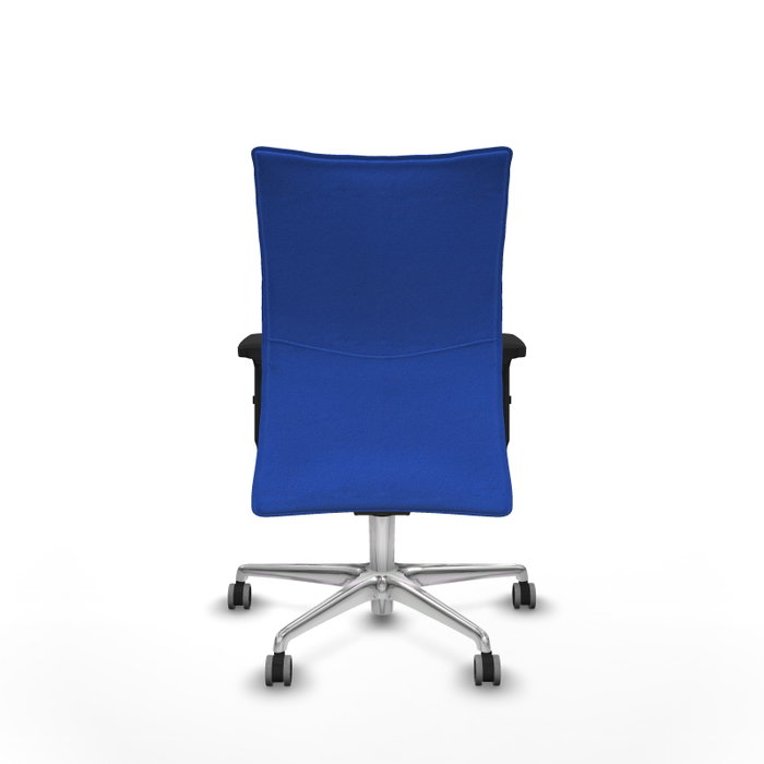 Chaise Albacete confidente Synchro 5 positions Tissu Bleu Structure d' aluminium Accoudoir 2D Sans appui-tête Roulettes 65mm pour moquette Chaise Albacete confidente Synchro 5 positions Tissu Bleu Structure d' aluminium Accoudoir 2D Sans appui-tête Roulettes 65mm pour moquette