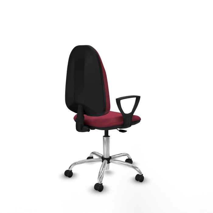 PIQUERAS Y CRESPO Chaise de bureau Algarra, Tissu Grenat, Base Chromée PIQUERAS Y CRESPO Chaise de bureau Algarra, Tissu Grenat, Base Chromée