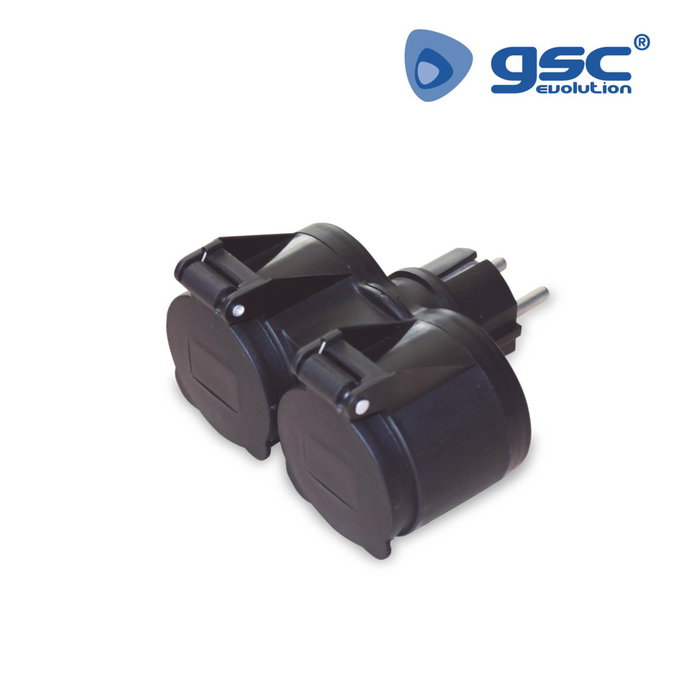 GSC Evolution Multiprise double avec clapets IP44