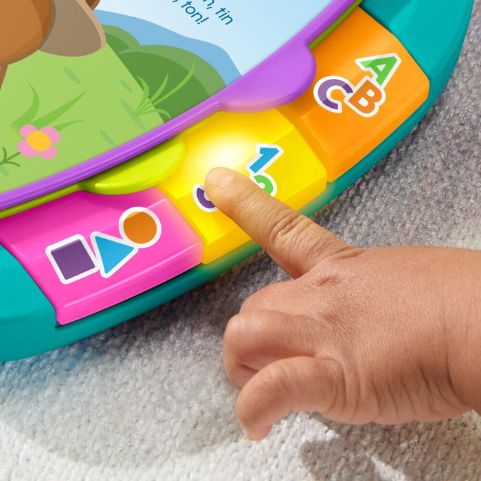 Mattel Livre Interactif d'Apprentissage Fisher-Price Ríe Y Aprende avec Lumière et Son