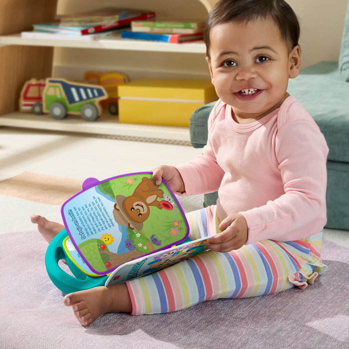 Mattel Livre Interactif d'Apprentissage Fisher-Price Ríe Y Aprende avec Lumière et Son