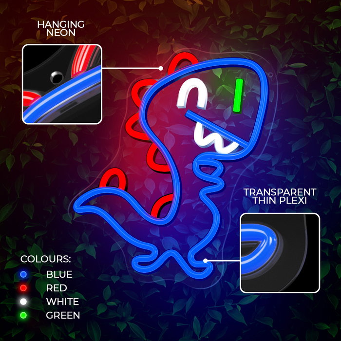 Forever Lampe Néon LED PLEXI Jurassic Baby avec Variateur, Alimentation USB