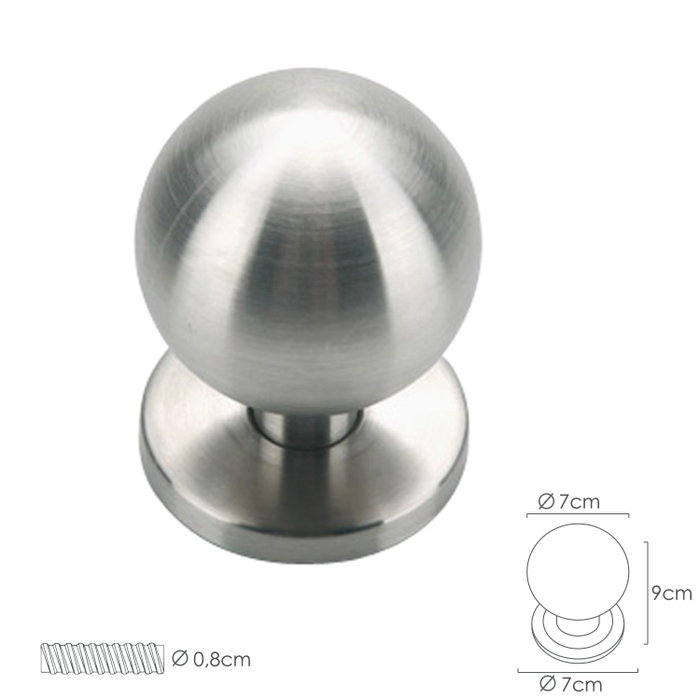 ORYX Bouton de porte rond couleur inox ORYX Bouton de porte rond couleur inox