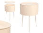 Giftdecor Table d'appoint ronde beige métal 40x22x40 cm