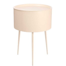 GIFTDECOR Table Auxiliaire Ronde Base Beige