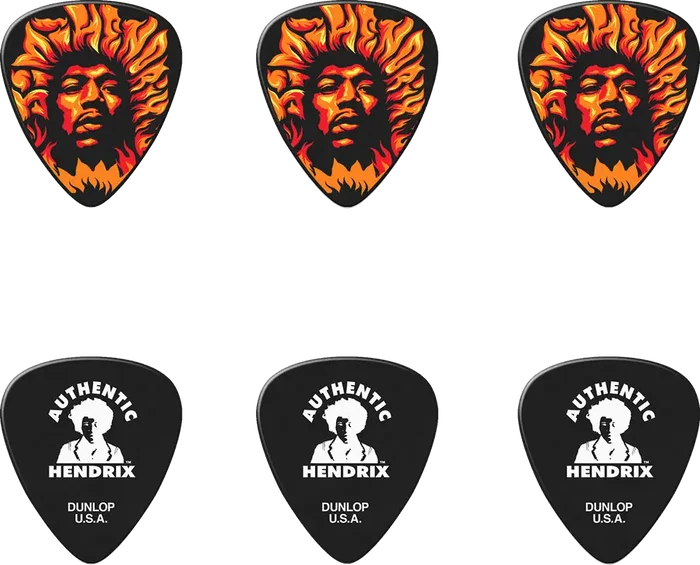 Dunlop Caja 6 Púas Signature Jimmy Hendrix Voodo Fire