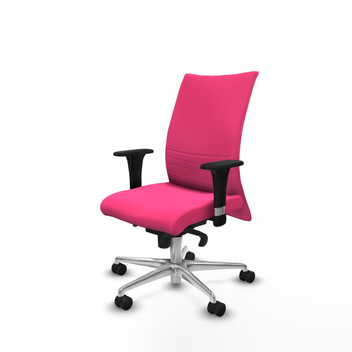 Piqueras Y Crespo Silla Albacete confidente, Similpiel Rose, Mecanismo Sincro, Base Aluminium