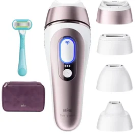 Braun Skin i-expert PL7431 Épilateur à lumière pulsée IPL avec capteur SkinProtect - Blanc et Rose Gold