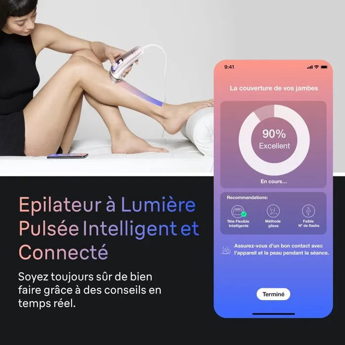 Braun Skin i-expert PL7431 Épilateur à lumière pulsée IPL avec capteur SkinProtect - Blanc et Rose Gold