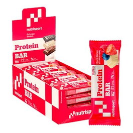NUTRISPORT Barre Protéinée White Choco-Red Berries 24 unités - Riche en protéines et vitamines pour sportifs