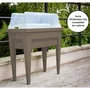 Eda Veg&Table City - Table de culture potagère sur pieds 76 x 38.5 x 68 cm, 57 litres, couleur taupe, pour balcon et terrasse