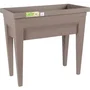 Eda Veg&Table City - Table de culture potagère sur pieds 76 x 38.5 x 68 cm, 57 litres, couleur taupe, pour balcon et terrasse