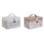 Boîte à bijoux DKD Home Decor Bleu Gris Camel Rose clair Polyuréthane Miroir 17 x 12 x 10 cm (2 Unités)