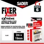Sader - Ruban adhésif double face extra fort Extreme - Fixation sans percer - Support jusqu'à 10 kg - Intérieur - 2 m x 19 mm - Blanc