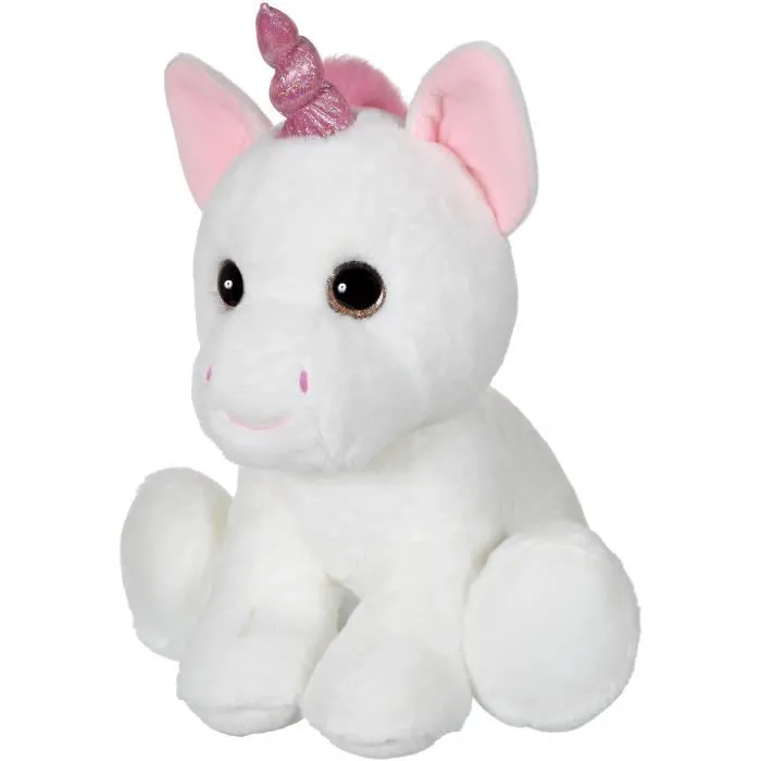 GIPSY Peluche Licorne Puppy Eyes Pets 40 cm - Blanc - Douce et sûre pour enfant dès la naissance - Intérieur