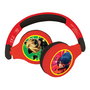 LEXIBOOK Prodigiosa Ladybug - Casque audio enfant pliable Bluetooth 5.0 et filaire 3,5 mm avec son limité à 85 dB, micro et batterie rechargeable