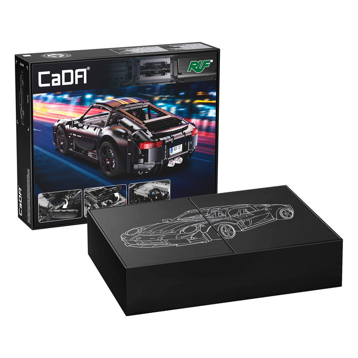 DEQUBE Ruf GT Échelle 1:10 Noir Mat - 1655 pièces