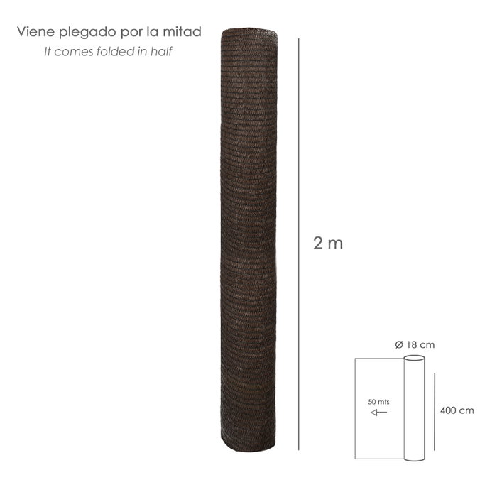SATURNIA Malla Sombreo 90% Marron 4,0 m x 50 m