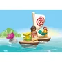 PLAYMOBIL 71459 Jouet de bain Vaiana - Bateau à voile et catamaran flottant avec accessoires pour enfant dès 12 mois