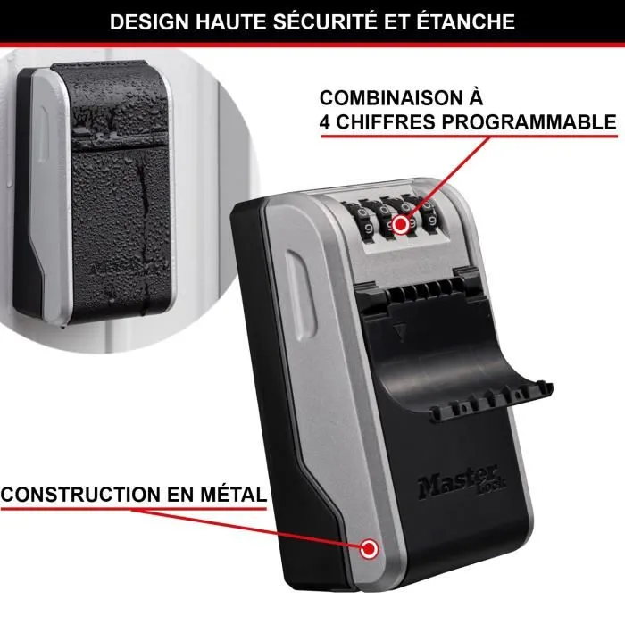 Master Lock Select Access 5481EURD Boîte à clés extérieure sécurisée pour partage de clés maison, voiture, Airbnb, format L