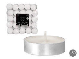 Acorde Lot de 50 bougies chauffe-plat blanches 3H - 18,7 x 18,7 x 2,7 cm - 10 g (Set de 18)