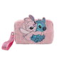 Stitch - Nécessaire de voyage pour la salle de bain en tissu - 17,5 x 10 x 9 cm - Pour enfants à partir de 3 ans - Rose