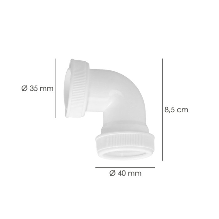 ABRISA Coude de vidange M-H 1 1/2 blanc ABRISA Coude de vidange M-H 1 1/2 blanc