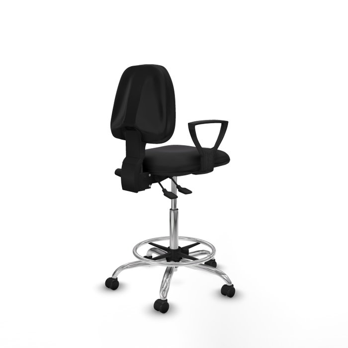 PIQUERAS Y CRESPO Tabouret Isso Asynchrone Cuir écologique Noir