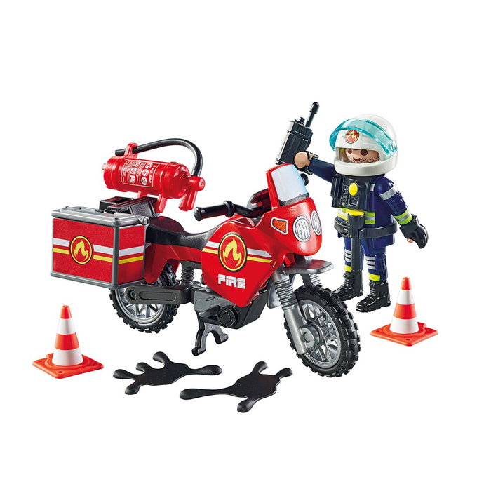 Playmobil - Moto de Pompiers Action Heroes - 71466 - Véhicule de Secours avec Figurine et Accessoires pour Jeu de Rôle Enfant Playmobil - Moto de Pompiers Action Heroes - 71466 - Véhicule de Secours avec Figurine et Accessoires pour Jeu de Rôle Enfant