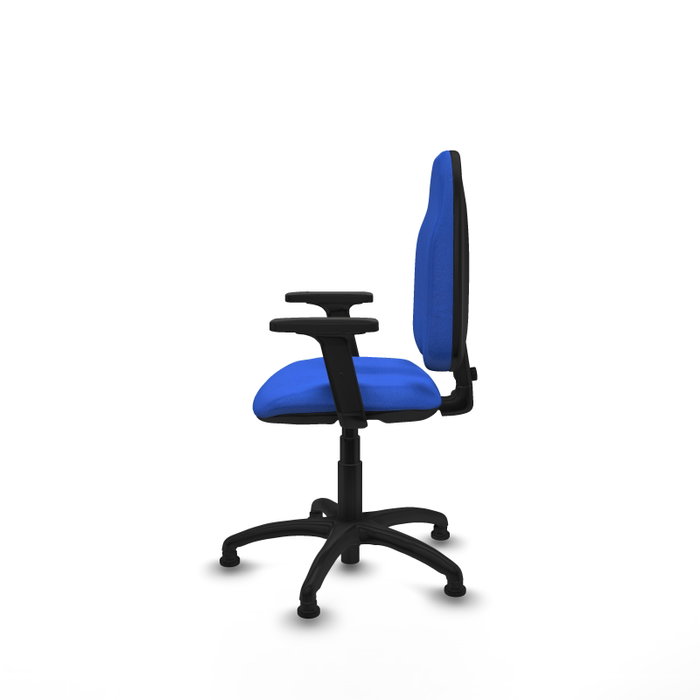 PIQUERAS Y CRESPO Chaise de bureau Algarra en tissu bleu avec accoudoirs 2D
