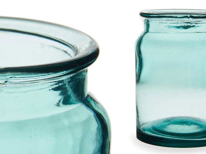 Giftdecor Jarron en verre recyclé transparent 18 x 13.5 cm (Set de 6)